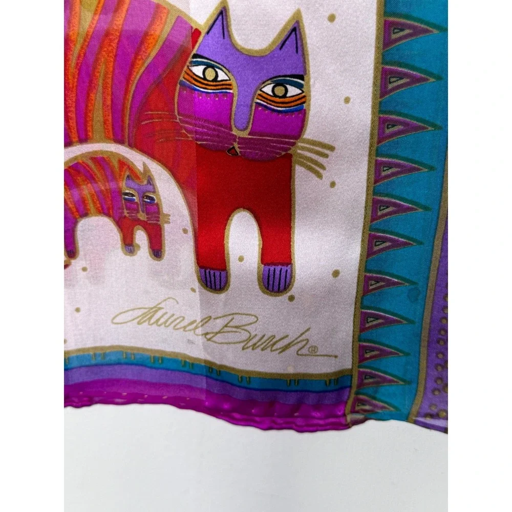 Laurel Burch Cat Silk Scarf Rectangle 11x52